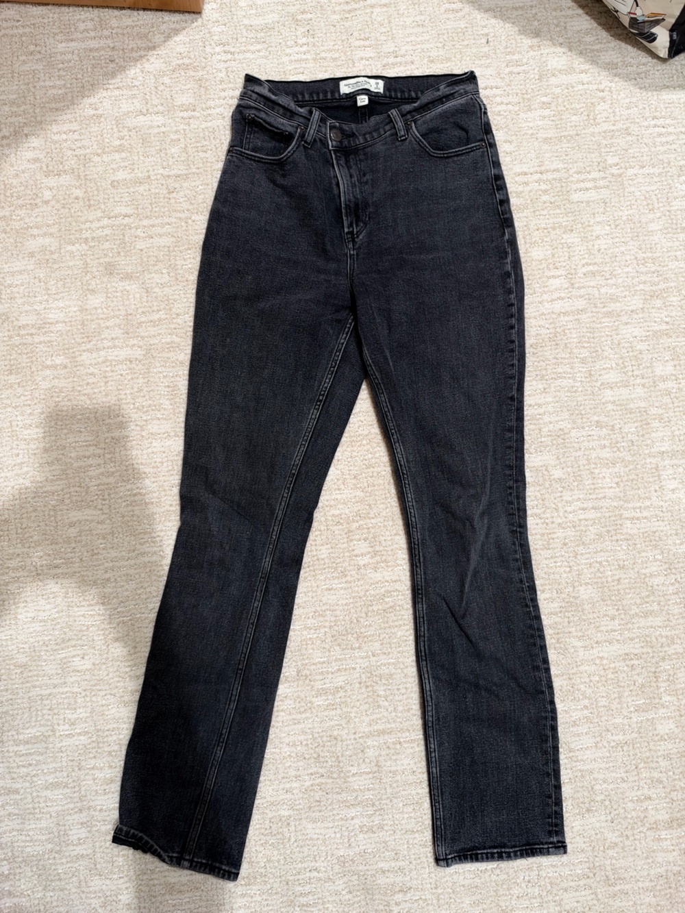 Abercrombie & Fitch Black 90s slim straight ultra high rise